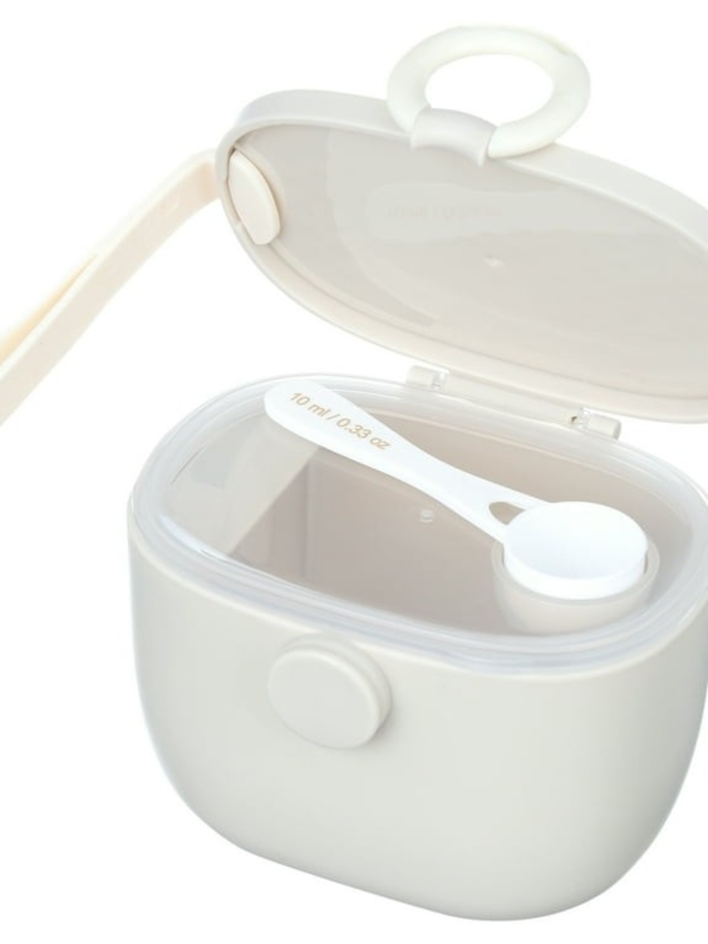 Baby Food Storage Container with Measuring Spoon - Cream